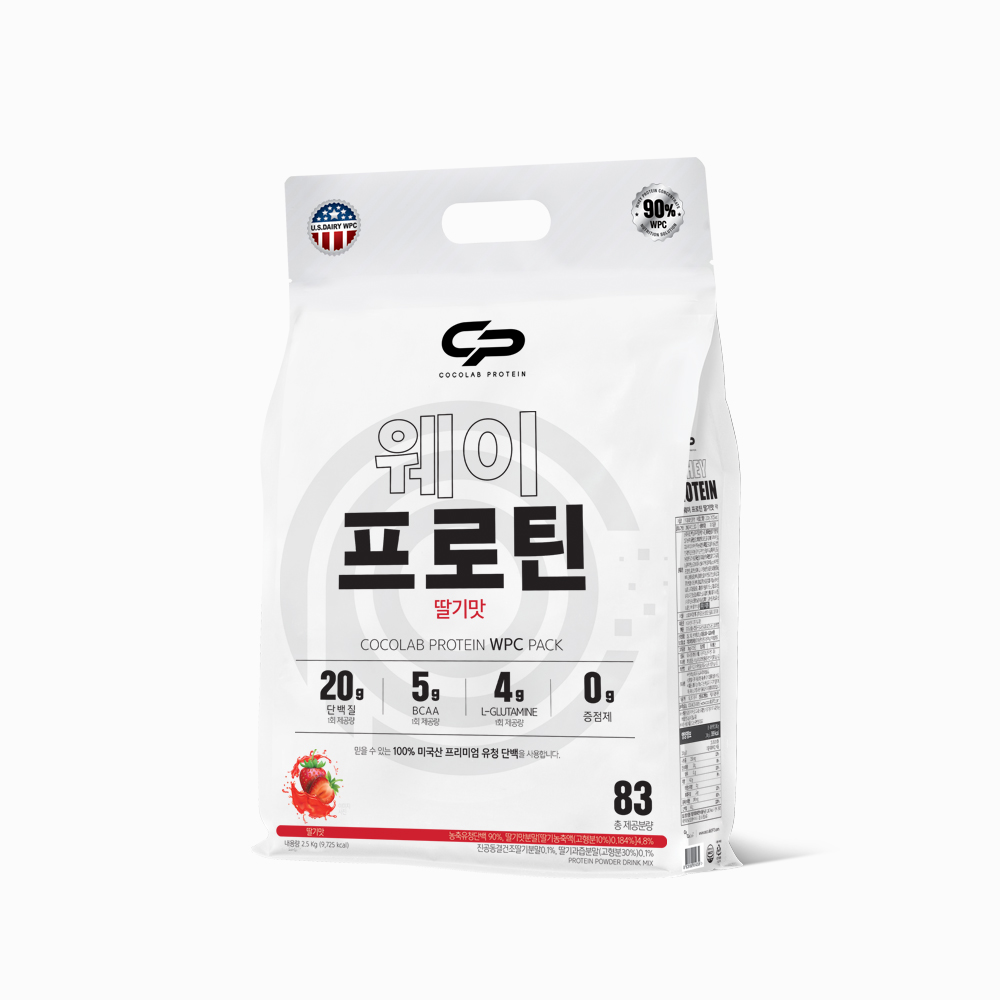 코코랩 WPC 웨이프로틴 단백질 헬스보충제 딸기맛 대용량 2.5kg