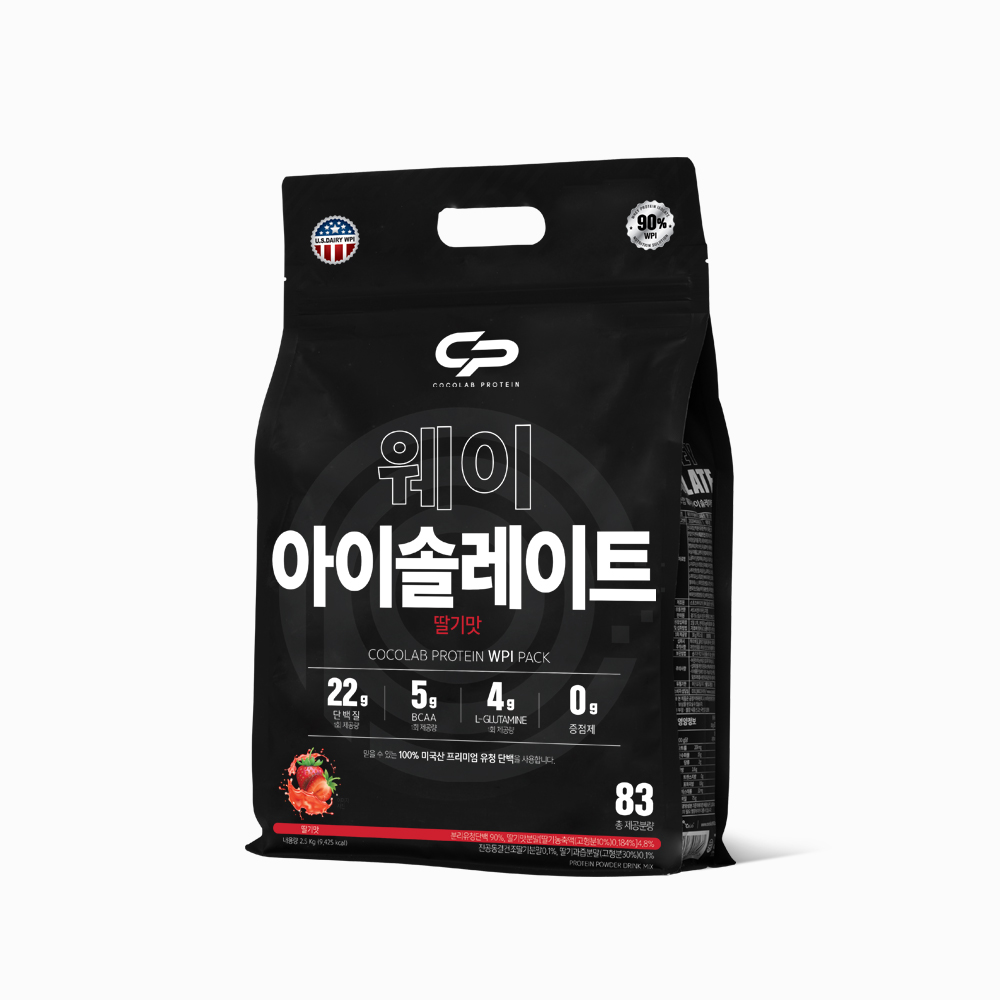 코코랩 WPI 웨이아이솔레이트 유당제거 단백질보충제 딸기맛 대용량 2.5kg