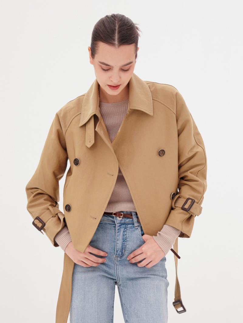 Cropped Trench Coat _Beige